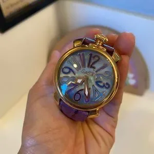?GaGa Milano Women\'s 40mm Purple Leather Band Rose Gold Plated Case Quartz MOP Gaga Milano | Accessories | Gaga Milano Womens 4mm Purple  main image 2